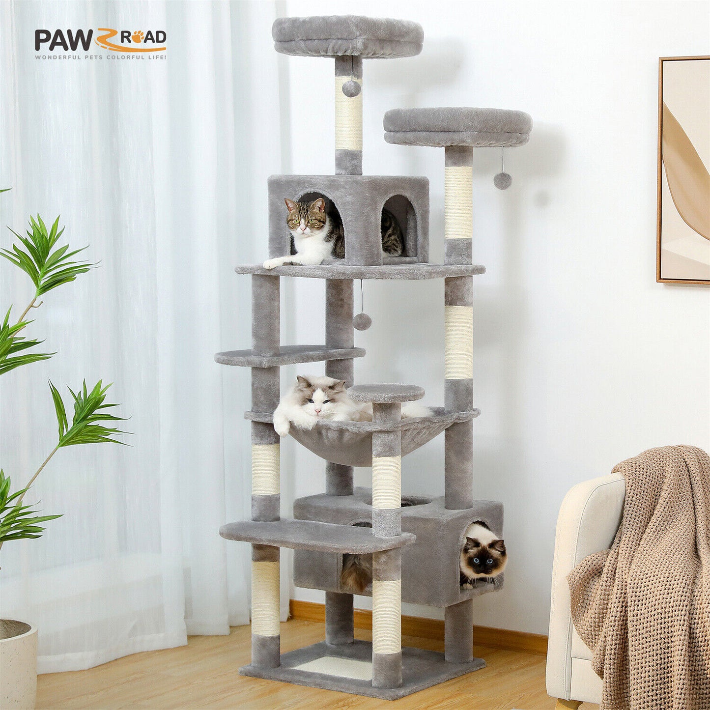 PAWZ Road Cat Tree Tower Condo Scratching Post Scratcher House for Large Cats