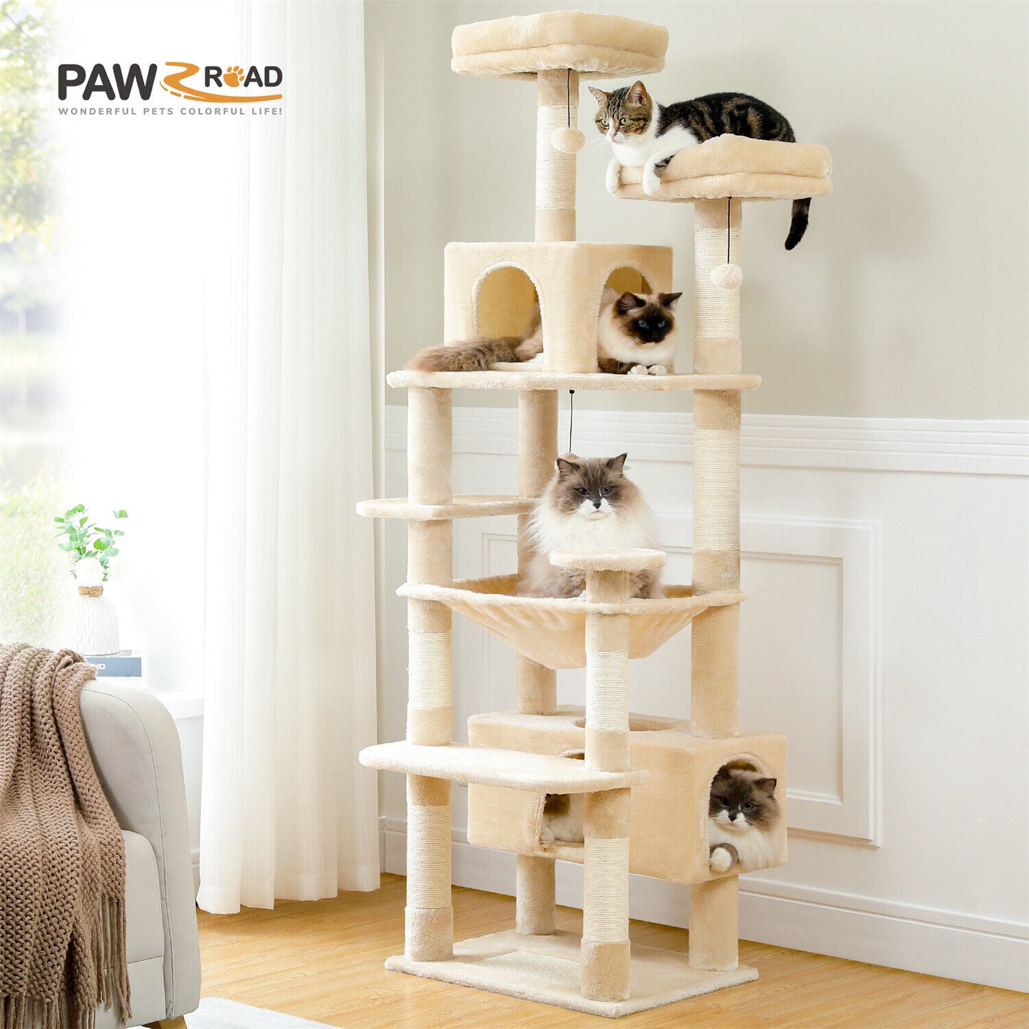 PAWZ Road Cat Tree Tower Condo Scratching Post Scratcher House for Large Cats