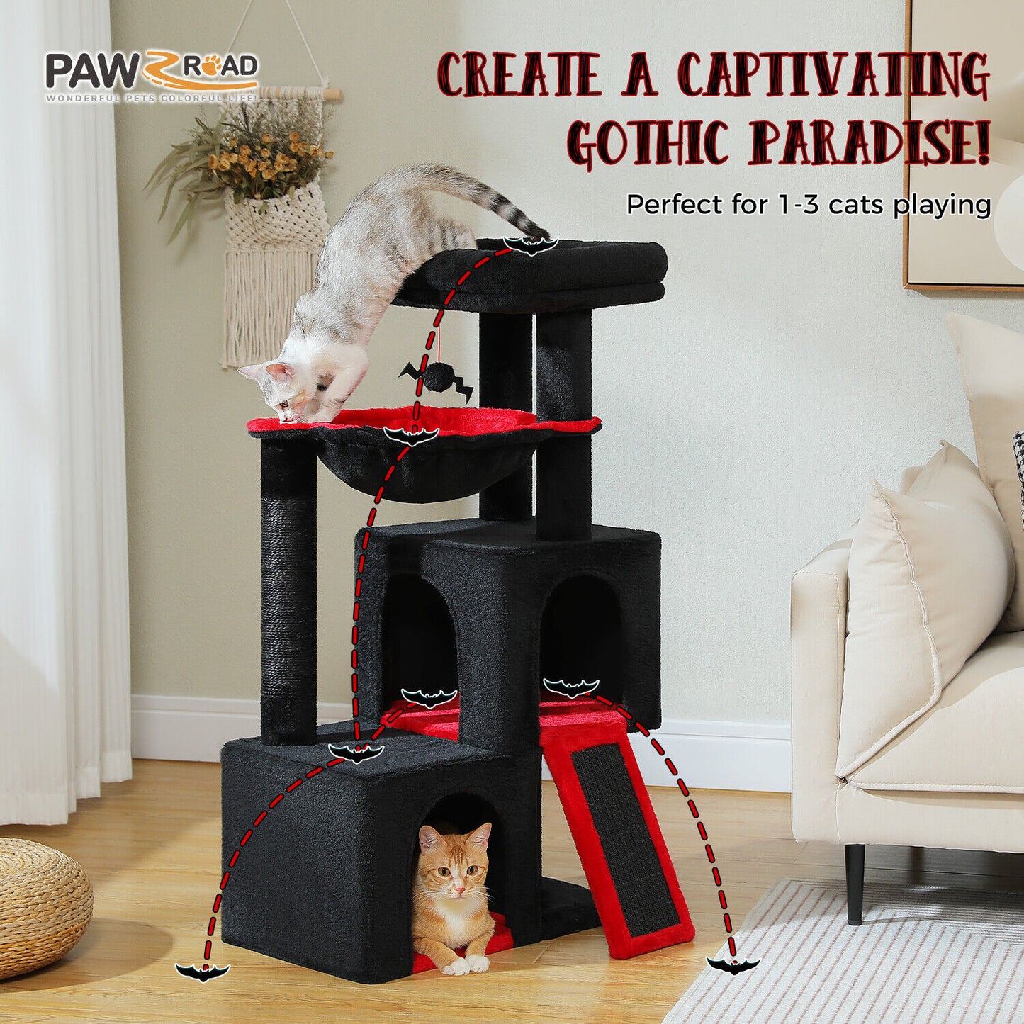PAWZ Road Cat Tree Tower Condo Scratching Post Scratcher House for Large Cats