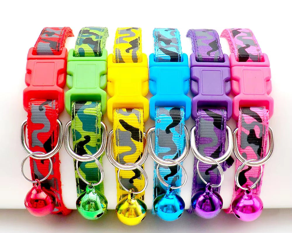 12 Pcs Wholesale Collars for Cat Collar with Bell Adjustable Necklace Cat Puppy Kitten Collar Dropshipping Pet Cats Collar Perro