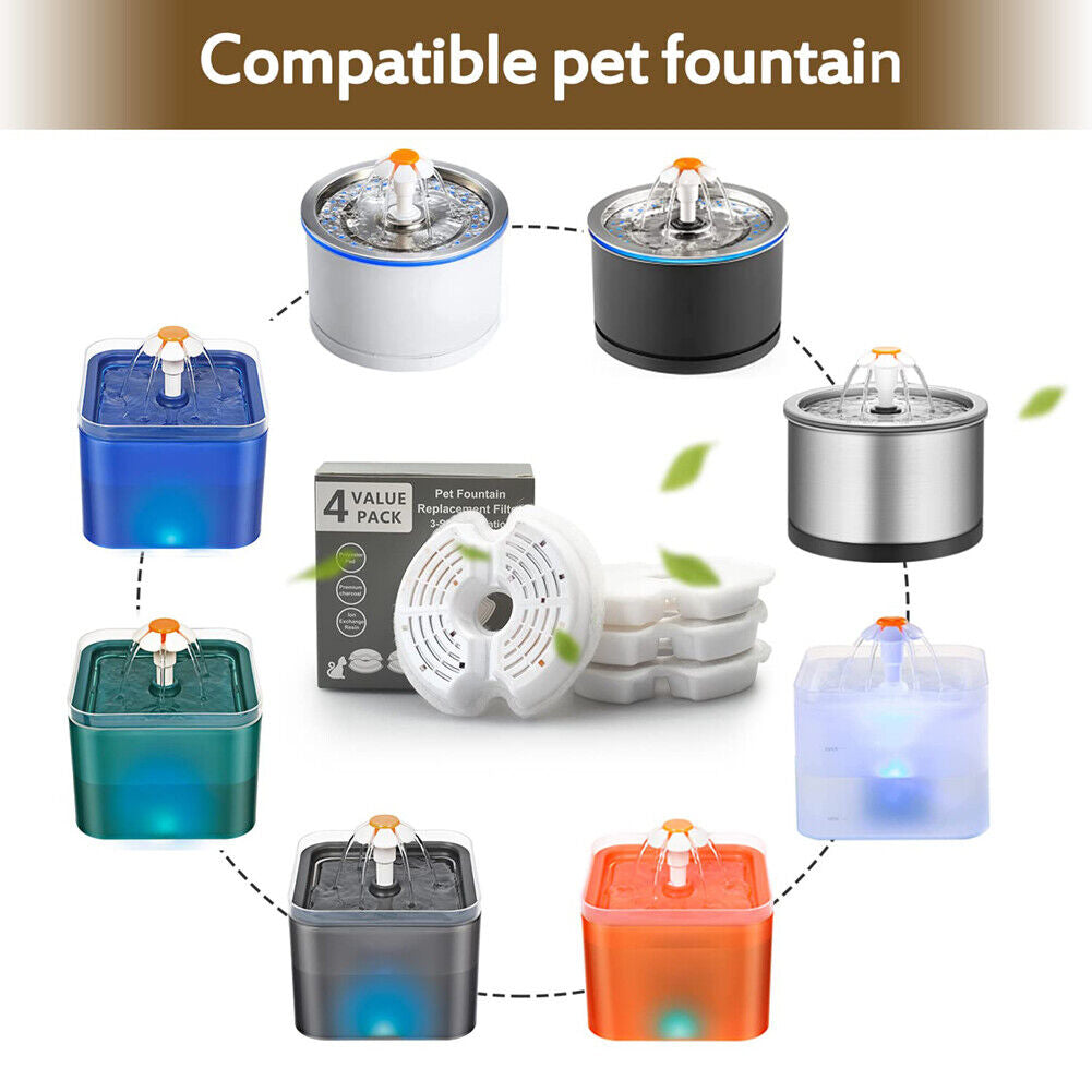 2L Pet Water Fountain Automatic LED Auto Dish Drinking Dispenser Bowl