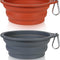 2Pack Collapsible Dog Bowl,Integrated Molding Travel Bowl No Plastic Rim Pet Feeding Bowls for Walking Traveling Outdoors,600Ml (Brown+Grey)