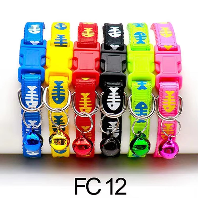 12 Pcs Wholesale Collars for Cat Collar with Bell Adjustable Necklace Cat Puppy Kitten Collar Dropshipping Pet Cats Collar Perro