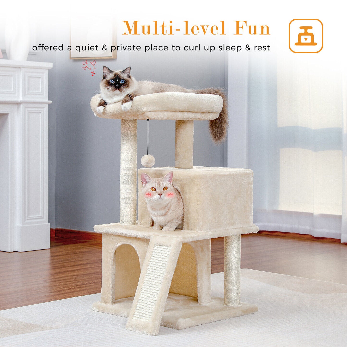 PAWZ Road Cat Tree Tower Condo Scratching Post Scratcher House for Large Cats
