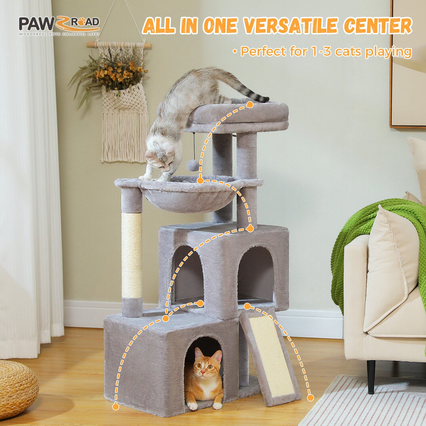 PAWZ Road Cat Tree Tower Condo Scratching Post Scratcher House for Large Cats