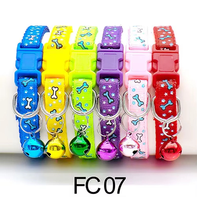 12 Pcs Wholesale Collars for Cat Collar with Bell Adjustable Necklace Cat Puppy Kitten Collar Dropshipping Pet Cats Collar Perro
