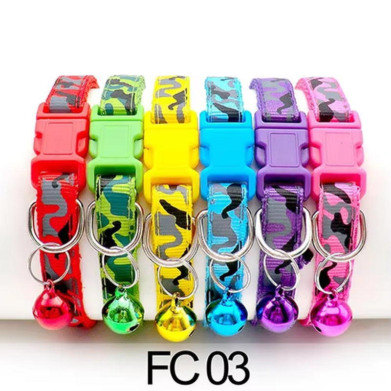 12 Pcs Wholesale Collars for Cat Collar with Bell Adjustable Necklace Cat Puppy Kitten Collar Dropshipping Pet Cats Collar Perro