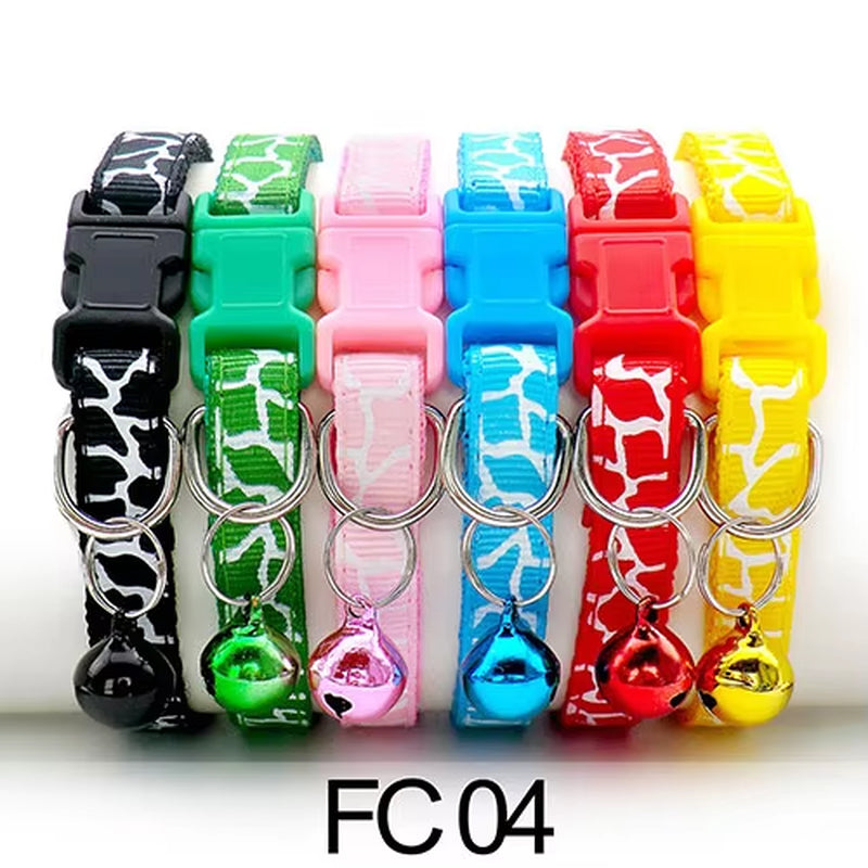 12 Pcs Wholesale Collars for Cat Collar with Bell Adjustable Necklace Cat Puppy Kitten Collar Dropshipping Pet Cats Collar Perro