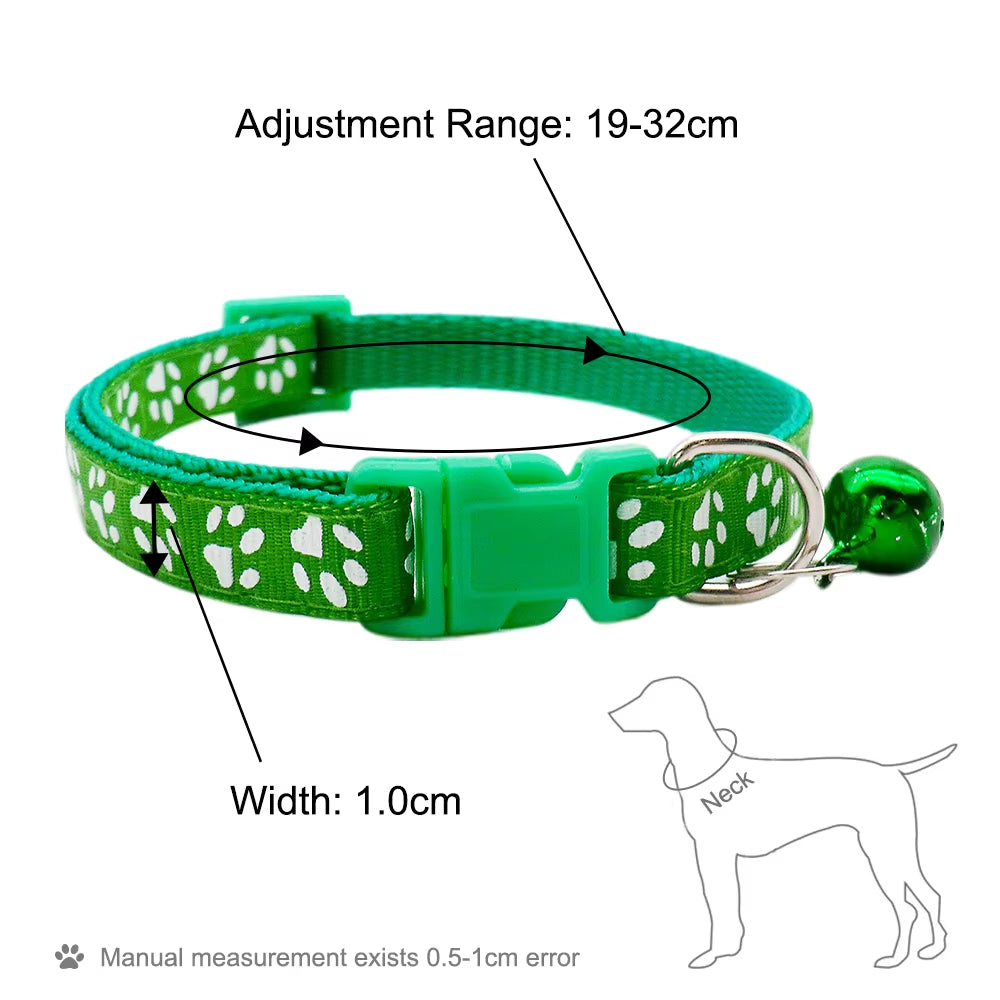 12 Pcs Wholesale Collars for Cat Collar with Bell Adjustable Necklace Cat Puppy Kitten Collar Dropshipping Pet Cats Collar Perro