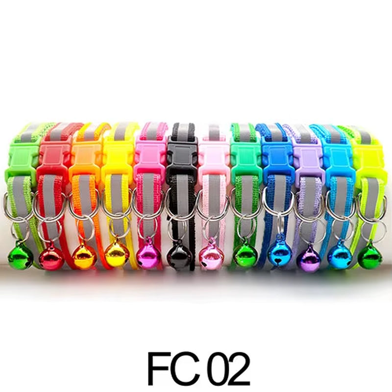12 Pcs Wholesale Collars for Cat Collar with Bell Adjustable Necklace Cat Puppy Kitten Collar Dropshipping Pet Cats Collar Perro