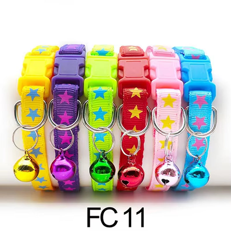 12 Pcs Wholesale Collars for Cat Collar with Bell Adjustable Necklace Cat Puppy Kitten Collar Dropshipping Pet Cats Collar Perro