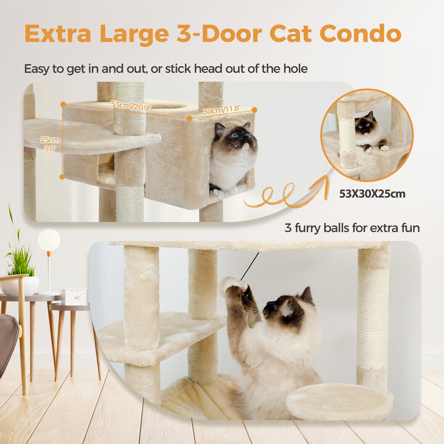 PAWZ Road Cat Tree Tower Condo Scratching Post Scratcher House for Large Cats