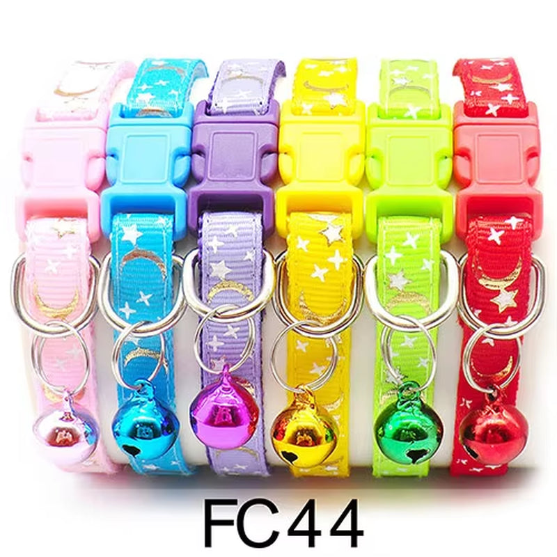 12 Pcs Wholesale Collars for Cat Collar with Bell Adjustable Necklace Cat Puppy Kitten Collar Dropshipping Pet Cats Collar Perro