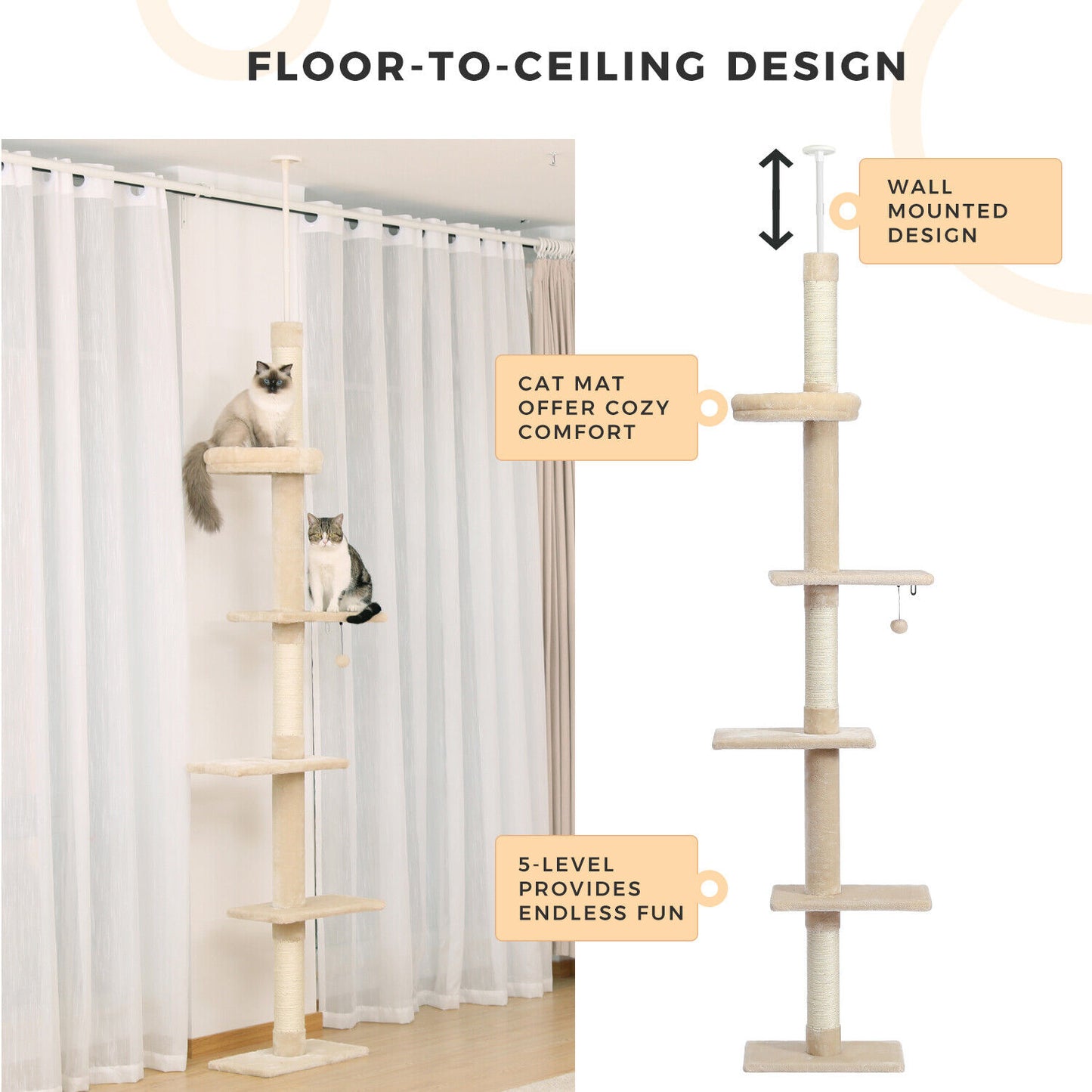 PAWZ Road Cat Tree Tower Condo Scratching Post Scratcher House for Large Cats