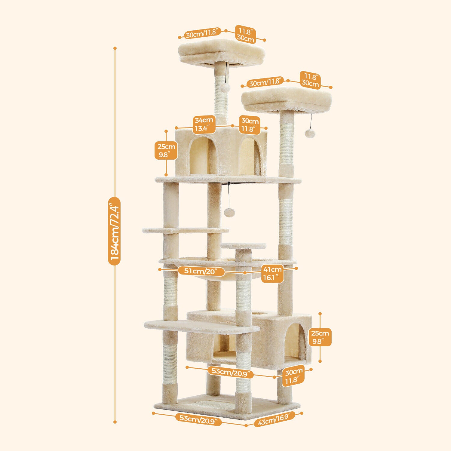 PAWZ Road Cat Tree Tower Condo Scratching Post Scratcher House for Large Cats