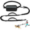 Hands Free Dog Leash with Zipper Pouch, Dual Padded Handles and Durable Bungee