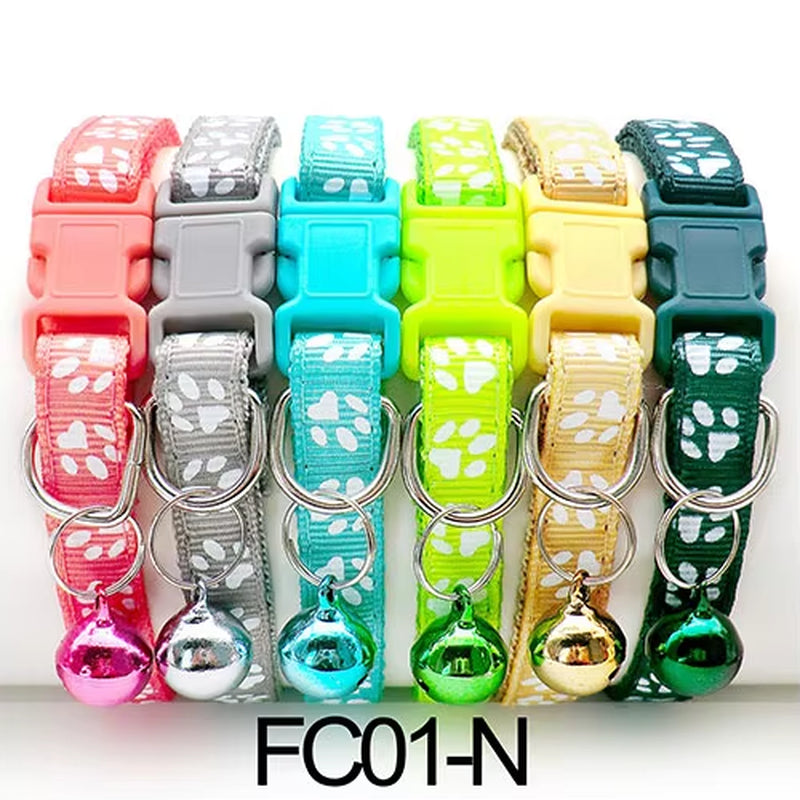 12 Pcs Wholesale Collars for Cat Collar with Bell Adjustable Necklace Cat Puppy Kitten Collar Dropshipping Pet Cats Collar Perro