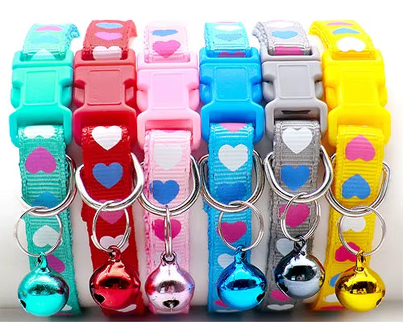 12 Pcs Wholesale Collars for Cat Collar with Bell Adjustable Necklace Cat Puppy Kitten Collar Dropshipping Pet Cats Collar Perro