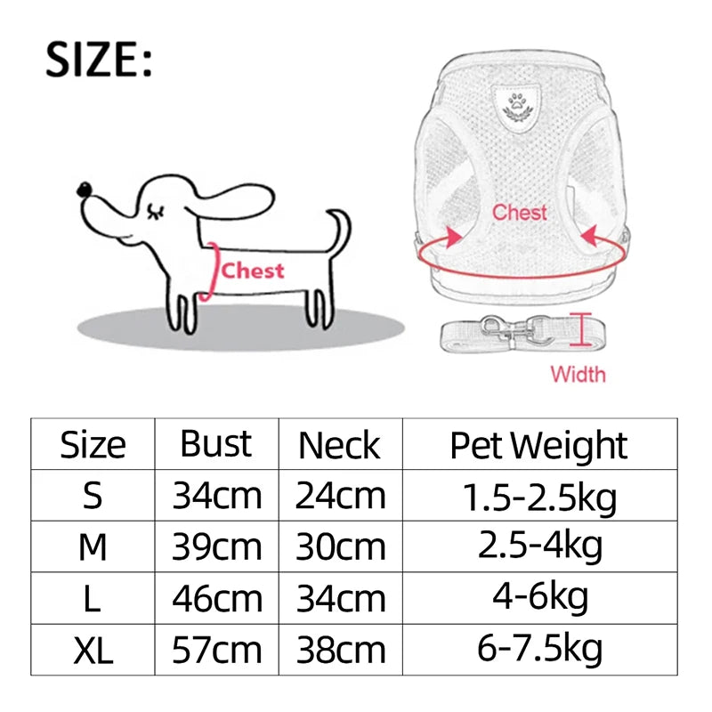 Cat Harness Leash Set for Small Dogs Adjustable Puppy Cat Harness Vest French Bulldog Chihuahua Pug Outdoor Walking Lead Leash