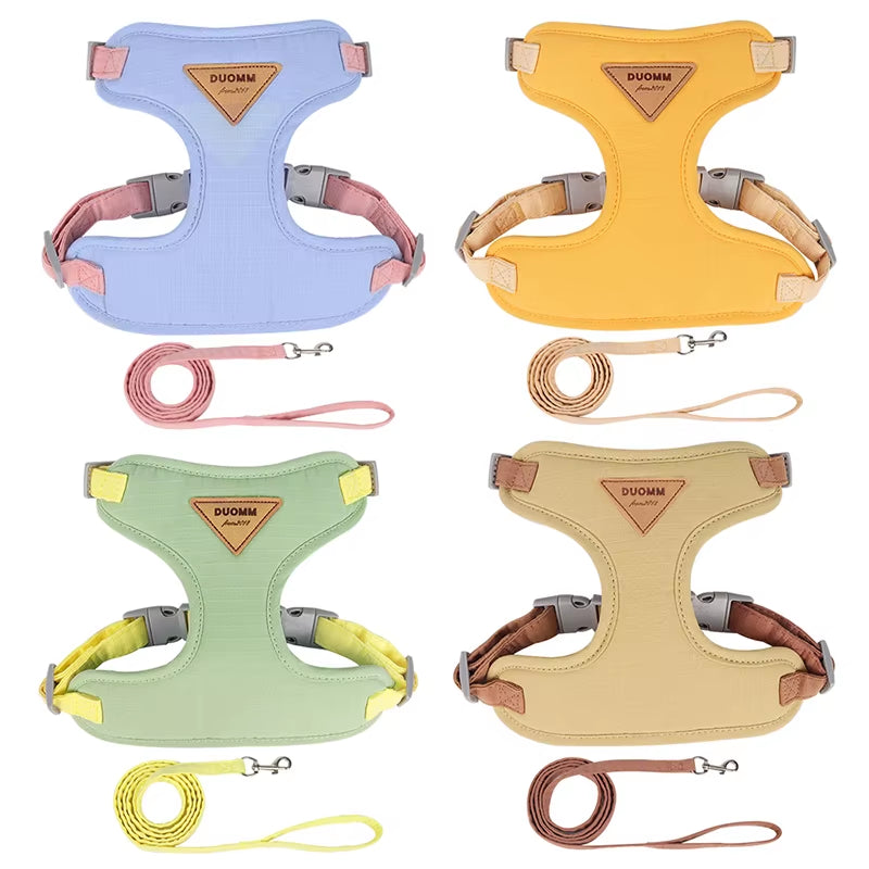 Cat Harness Leash Set Adjustable Puppy Harness Vest Escape Proof Kitten Chest Strap Chihuahua Pug Outdoor Walking Lead Leash
