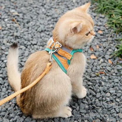 Cat Harness Leash Set for Cat Accessories Dog Cat Vest Pug Leashes Walking Tools Walk Out Leads Products