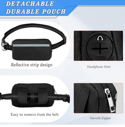 Hands Free Dog Leash with Zipper Pouch, Dual Padded Handles and Durable Bungee